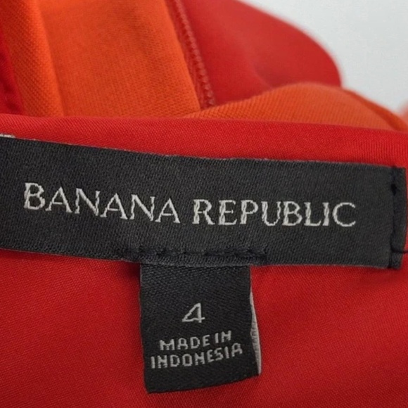 Banana Republic Tomato Red Cross Back Midi Dress - Size 4 - Picture 3 of 3